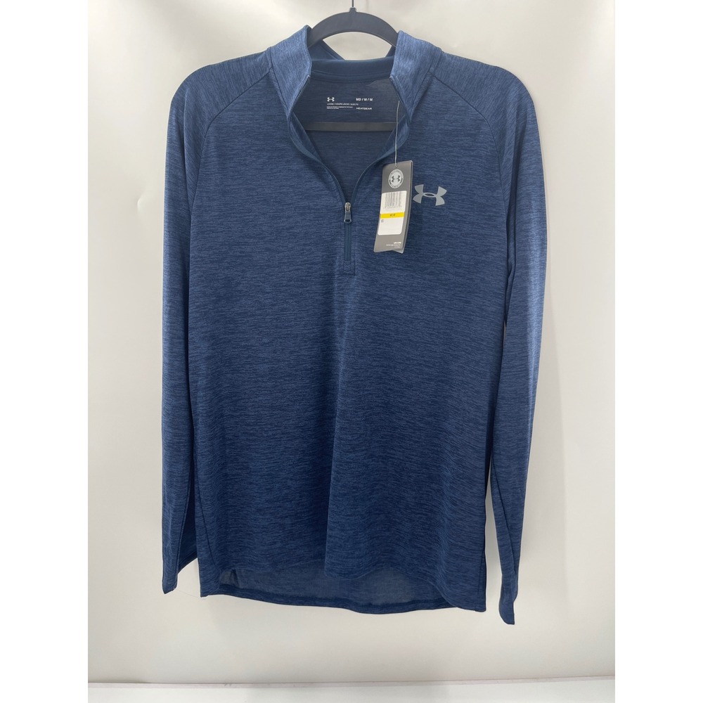 Under Armour Mens Tech 2.0 1/2 Zip Pullover Blue Heather HeatGear MD New